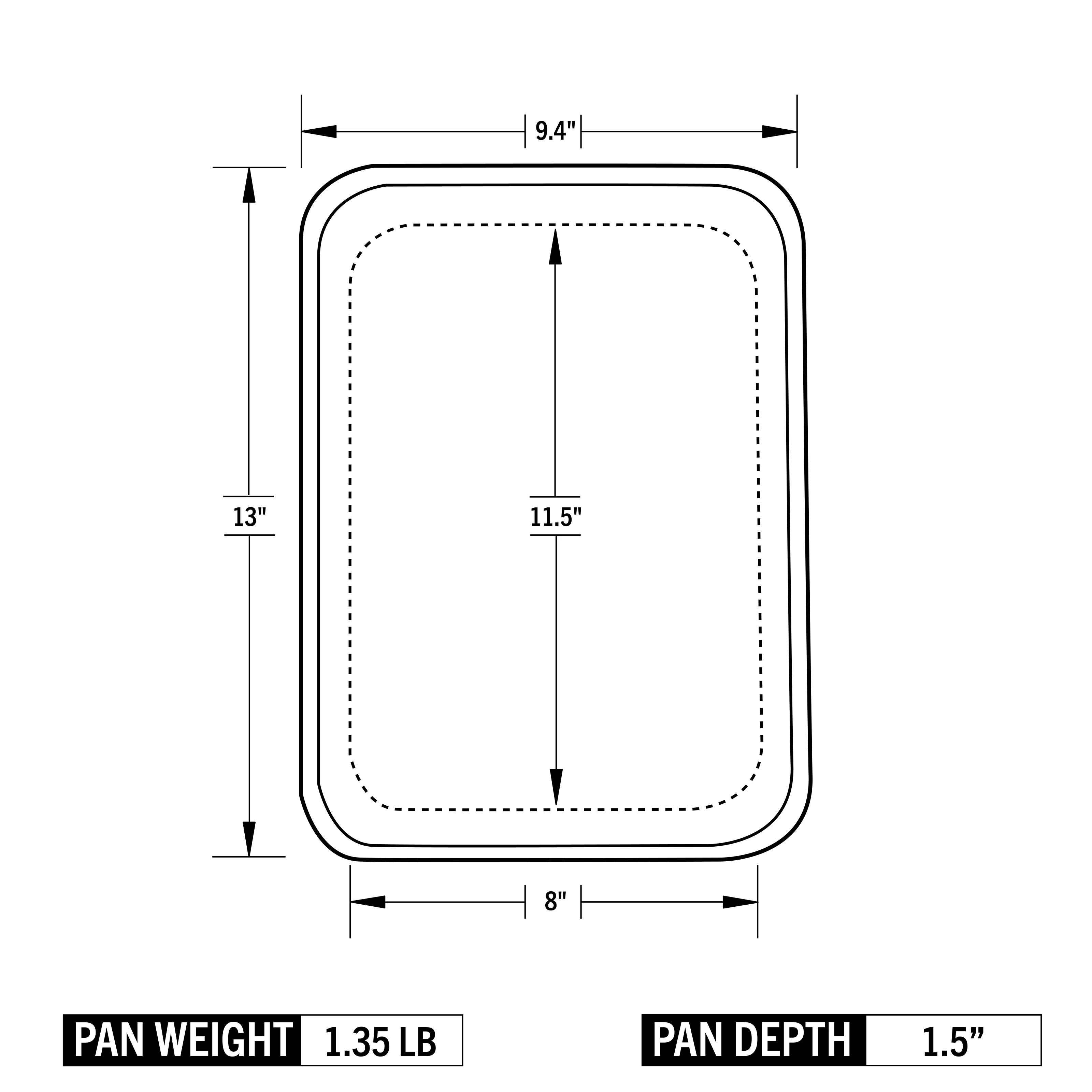 9" x 13" Stainless Steel Rimmed Baking Pan - Image 3