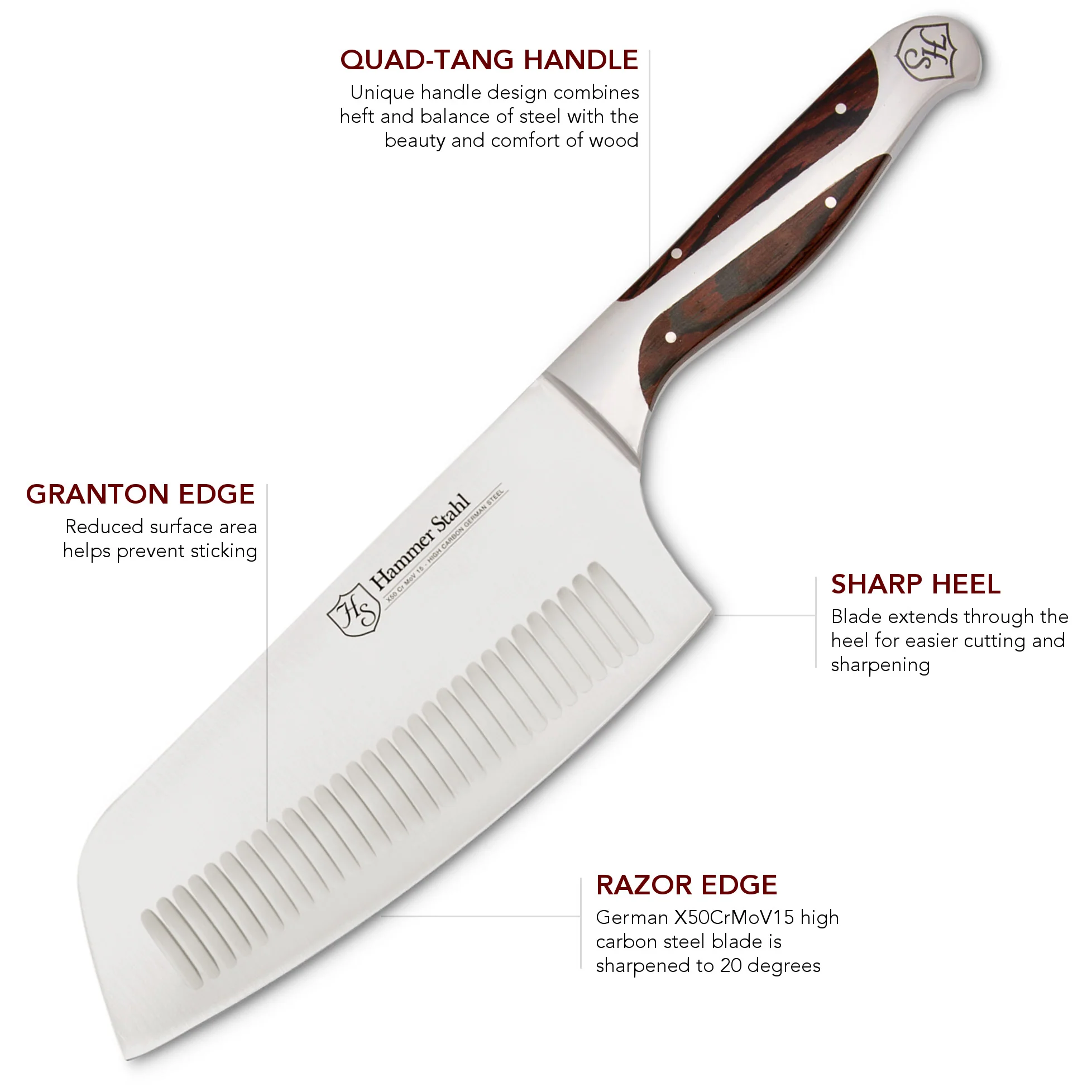 Hammer Stahl 7" Vegetable Cleaver - Image 3