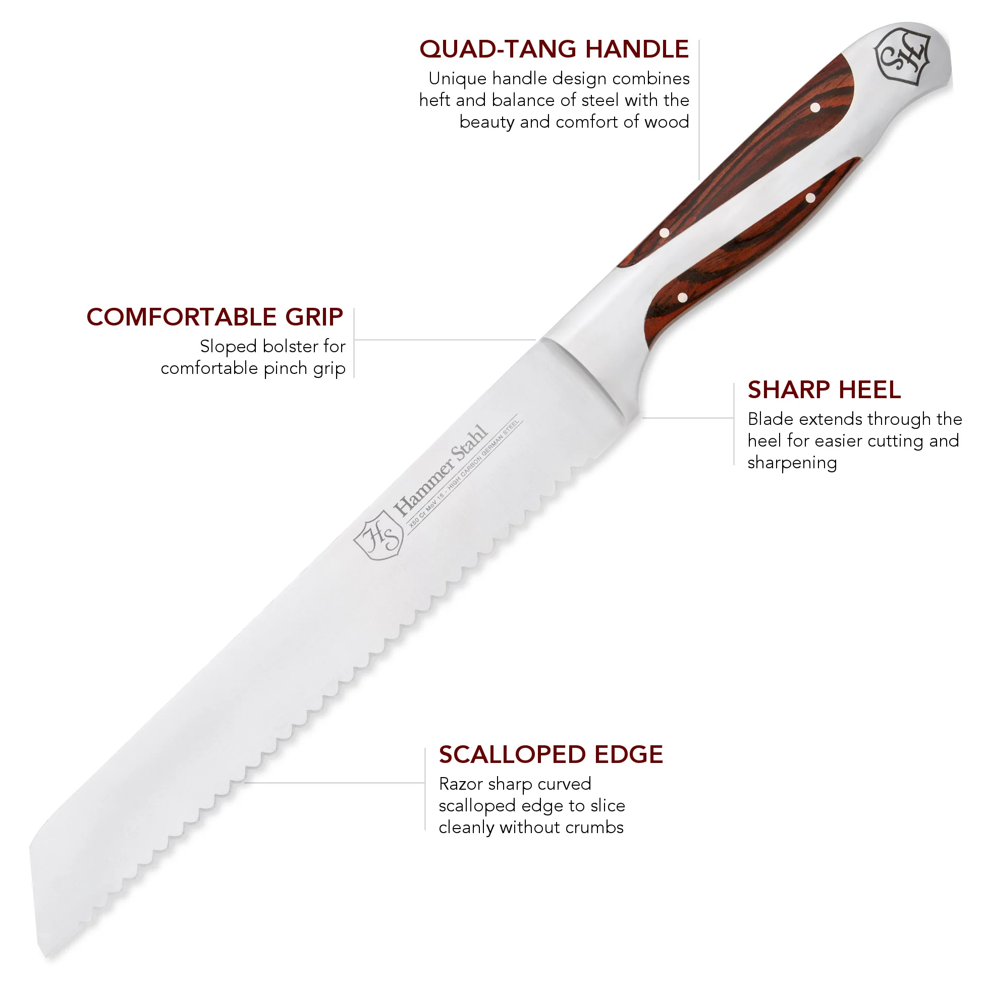 Hammer Stahl 8" Bread Knife - Image 3